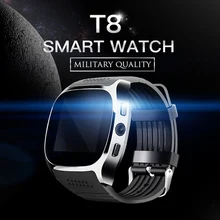 T8 Bluetooth Smart Watch Men Women Support SIM TF Card Pedometer 0 3MP camera smartwatch Sports