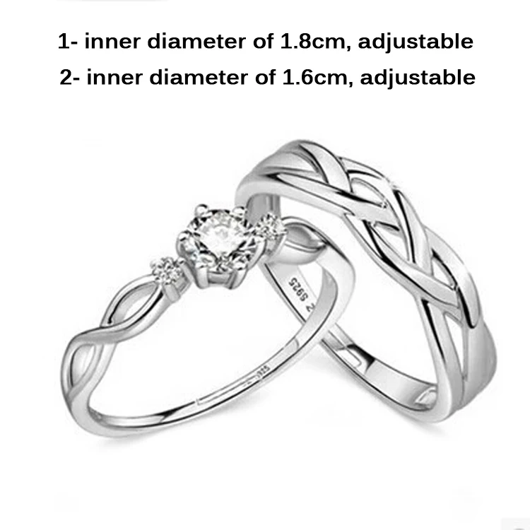 1 шт. распродажа парное модное серебряное кольцо с надписью Стразы|couple rings|fashion