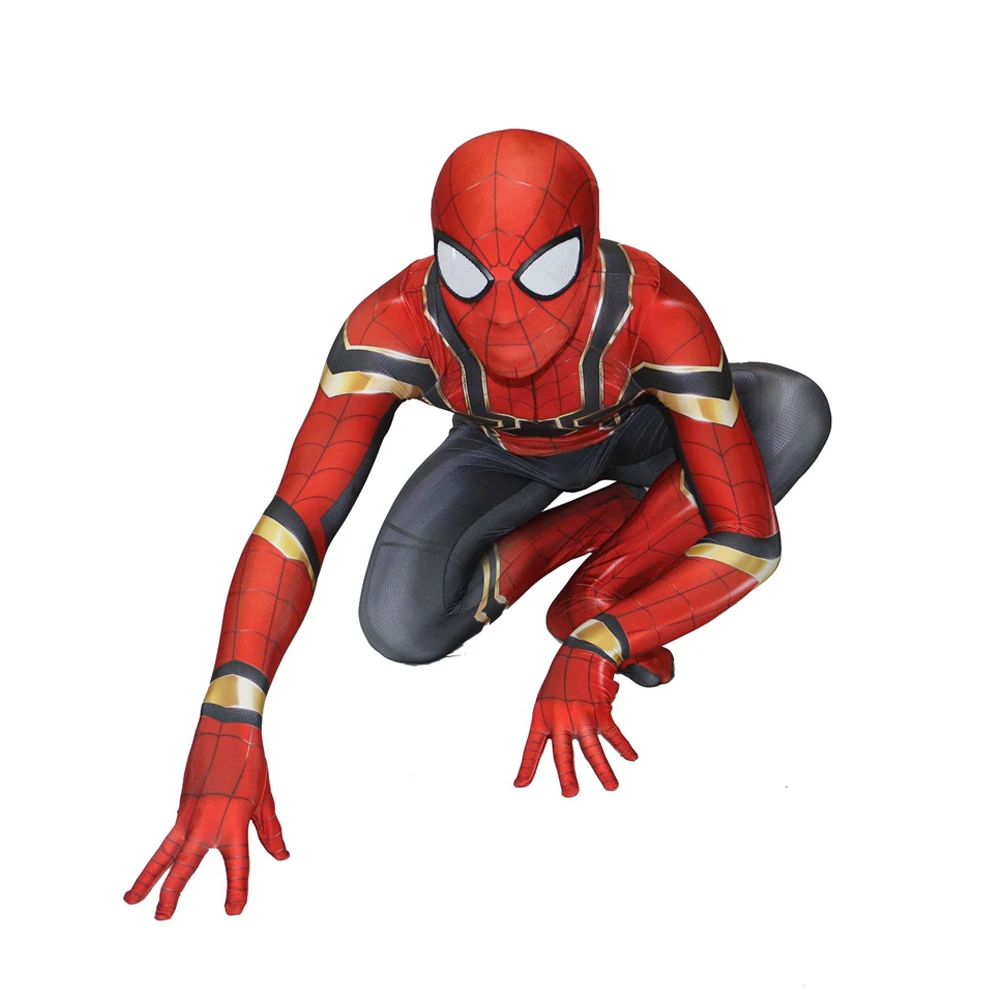 

spiderman costume kids 3d child the amazing spider man mask costume suit boys spandex black red halloween adult men Cosplay
