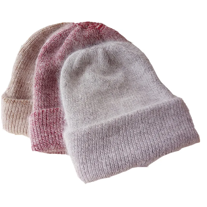 

Rabbit knit hat autumn winter warm wool cap wild Joker curling headgear piles girls beanies decoration thick head wear hats