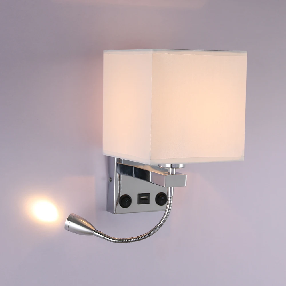 

LED Lantern Bedside Reading Wall Lamp Light Home Focus Reading Swing Arm Sconces Living Room Corridor Wall Lamp Switches