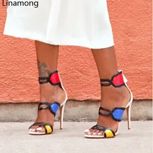 Горячая Распродажа, закрытый каблук сандалии Mujer Melissa, новые модные сандалии-гладиаторы на высоком каблуке с открытым носком женские разноцветные сандалии