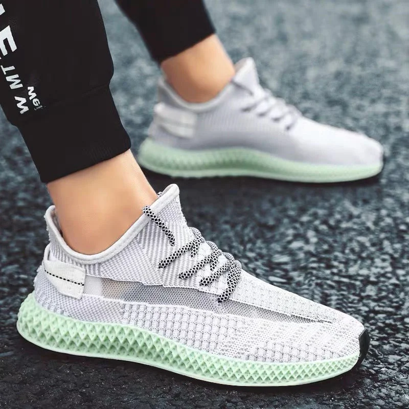 

2019 summer men's breathable lightweight casual shoes flying woven sports wind shoes mesh breathable running shoes men 39--44