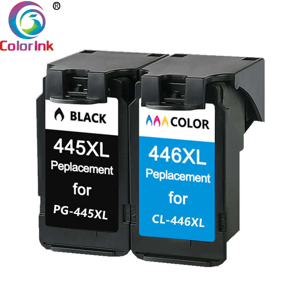 Цветной чернильный картридж для Canon PIXMA MX494 MG 2440 2540 2940 IP2840 2 упаковки 445XL 446XL |