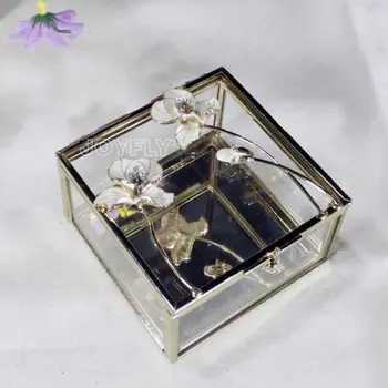 

European gold-plated glass jewelry box gift decoration box