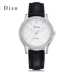 Disu Марка женские часы класса люкс Серебряный Циферблат Кристалл Спорт Бизнес платье wriswatch Модные женские творческие часы DS084