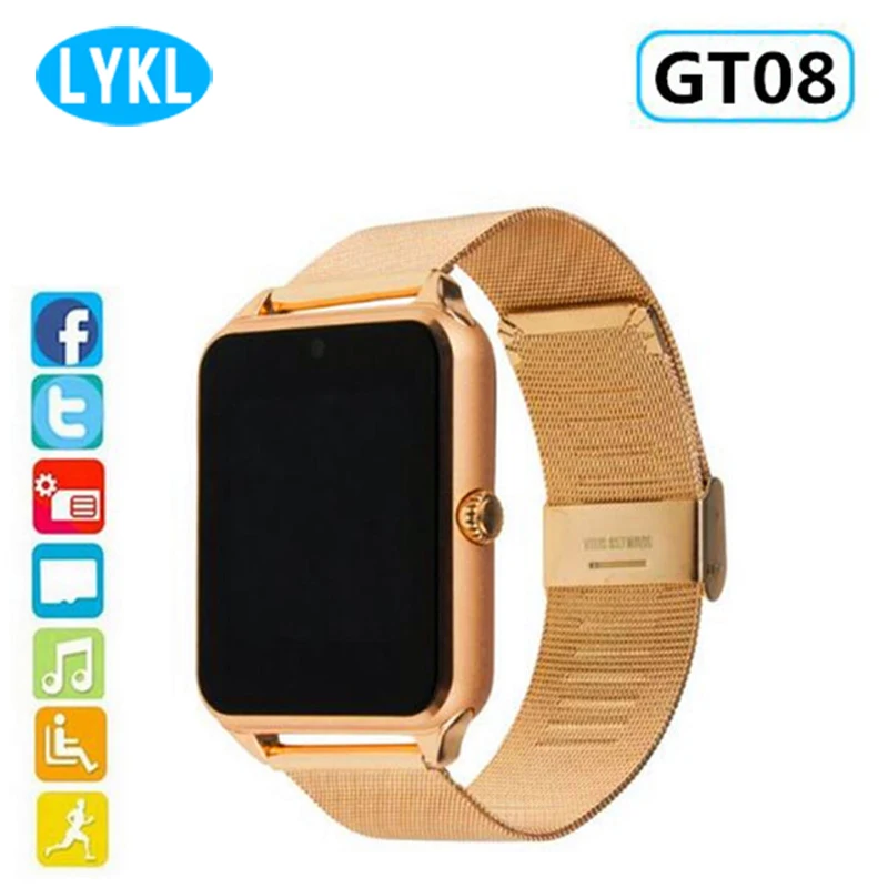 

2018 GT08 Smart Watch Bluetooth Connectivity Sync Notifier Pedometer Push Message Support Sim Card for Android Phone SmartWatch