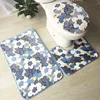 Tapete del asiento del inodoro para baño, Juego de 3 uds. De tapete del asiento del inodoro, cojín y funda de franela antideslizante, alfombra de baño con esteras, juego de colchón de decoración, decoración del hogar ► Foto 3/6