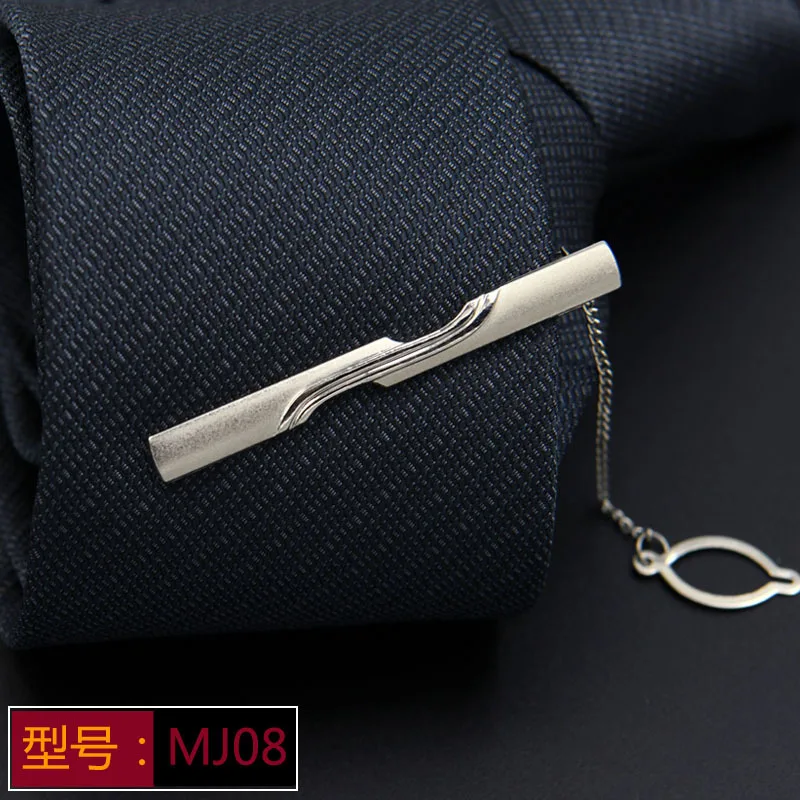 Для мужчин платье серебряный зажим для галстука простой бизнес воротник клип Occupational зажимы клип подарки для Gemelos Винтаж Manchette D - Окраска металла: MJ08