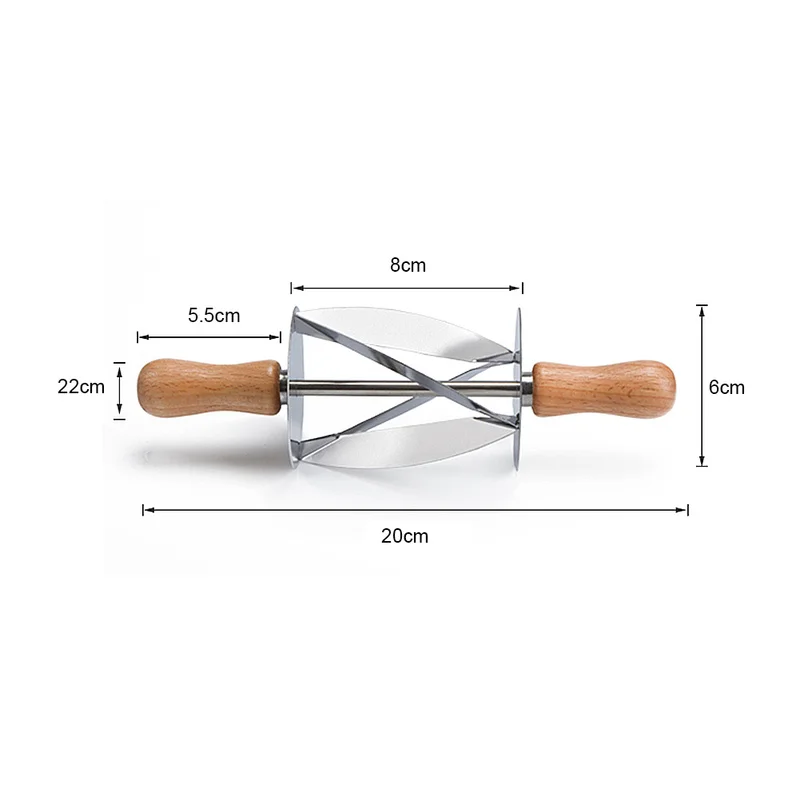 Нержавеющая сталь Rolling резак для изготовления круассан, хлеб колеса тесто нож для теста деревянной ручкой выпечки кухонный нож