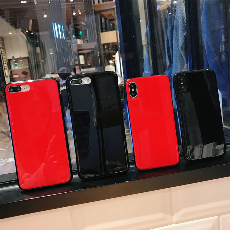 

Fashion Paint Smooth Mirror Bumper Soft TPU Edge Phone Case For iPhone X XS XR XS Max 8 7 6 6S Plus protection Back Cover
