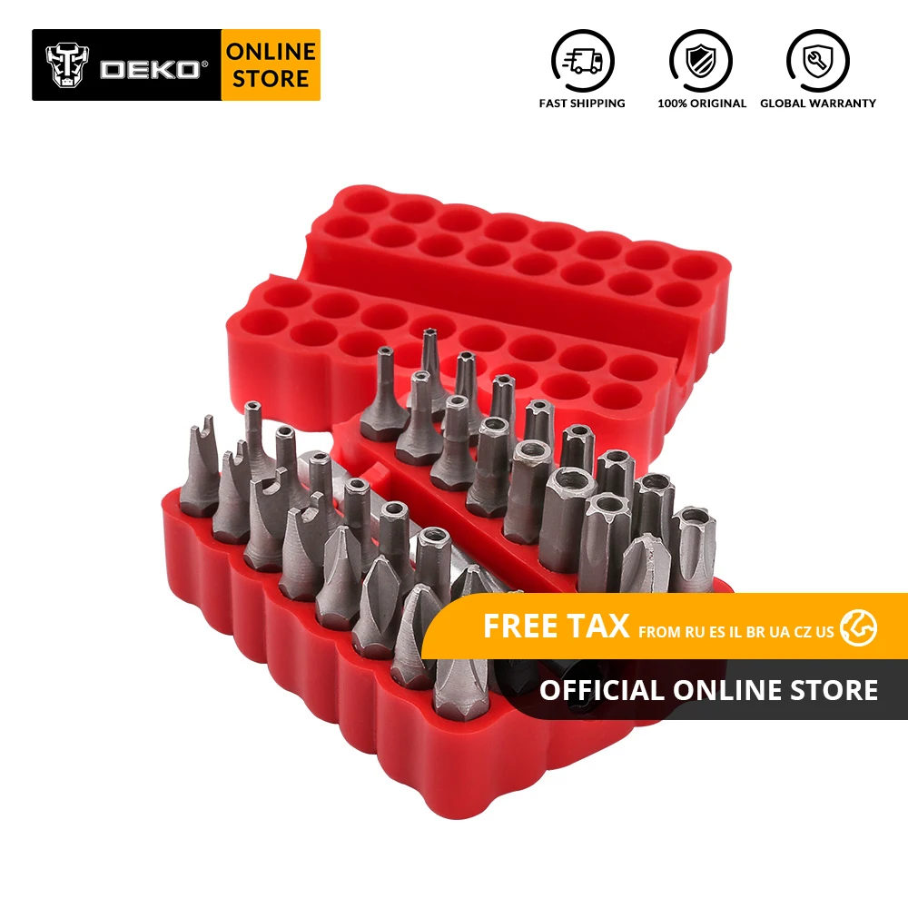 

DEKO PT008 33pcs Security Bit Set with Magnetic Extension Bit Holder Tamper Proof Torq Spanner Torx Hex Star Screwdriver Bit Set