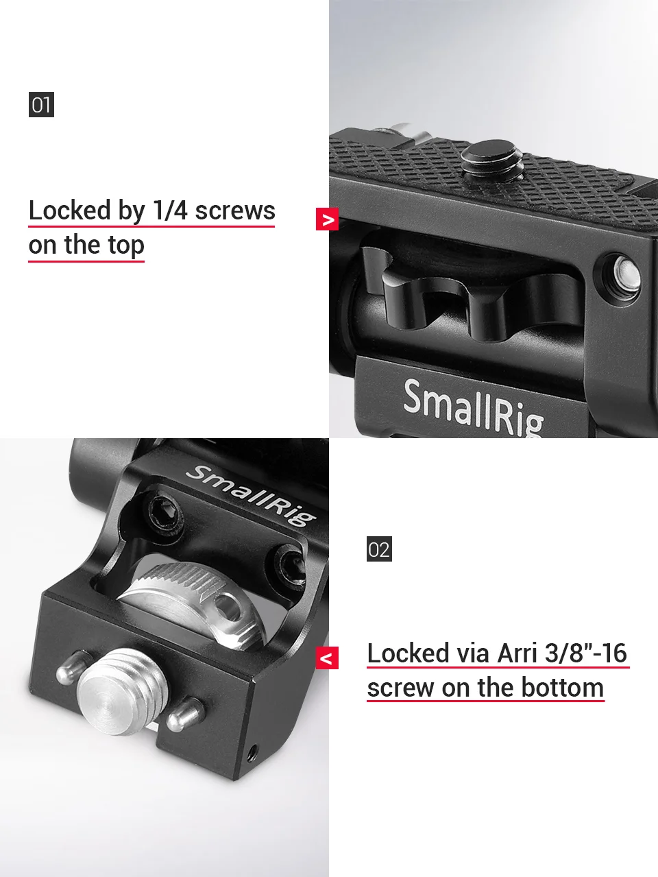 SmallRig универсальная камера DSLR поворотное крепление для монитора с контактами Arri для фиксации монитора с камерой-2174