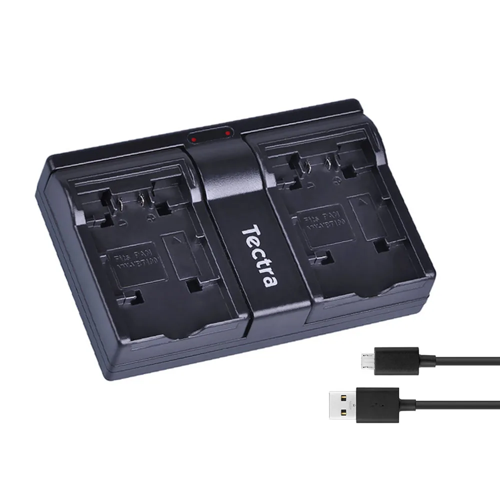 Батарея Tectra для камеры Двухканальное зарядное устройство с VW-VBT190 USB Panasonic VW-VBT380