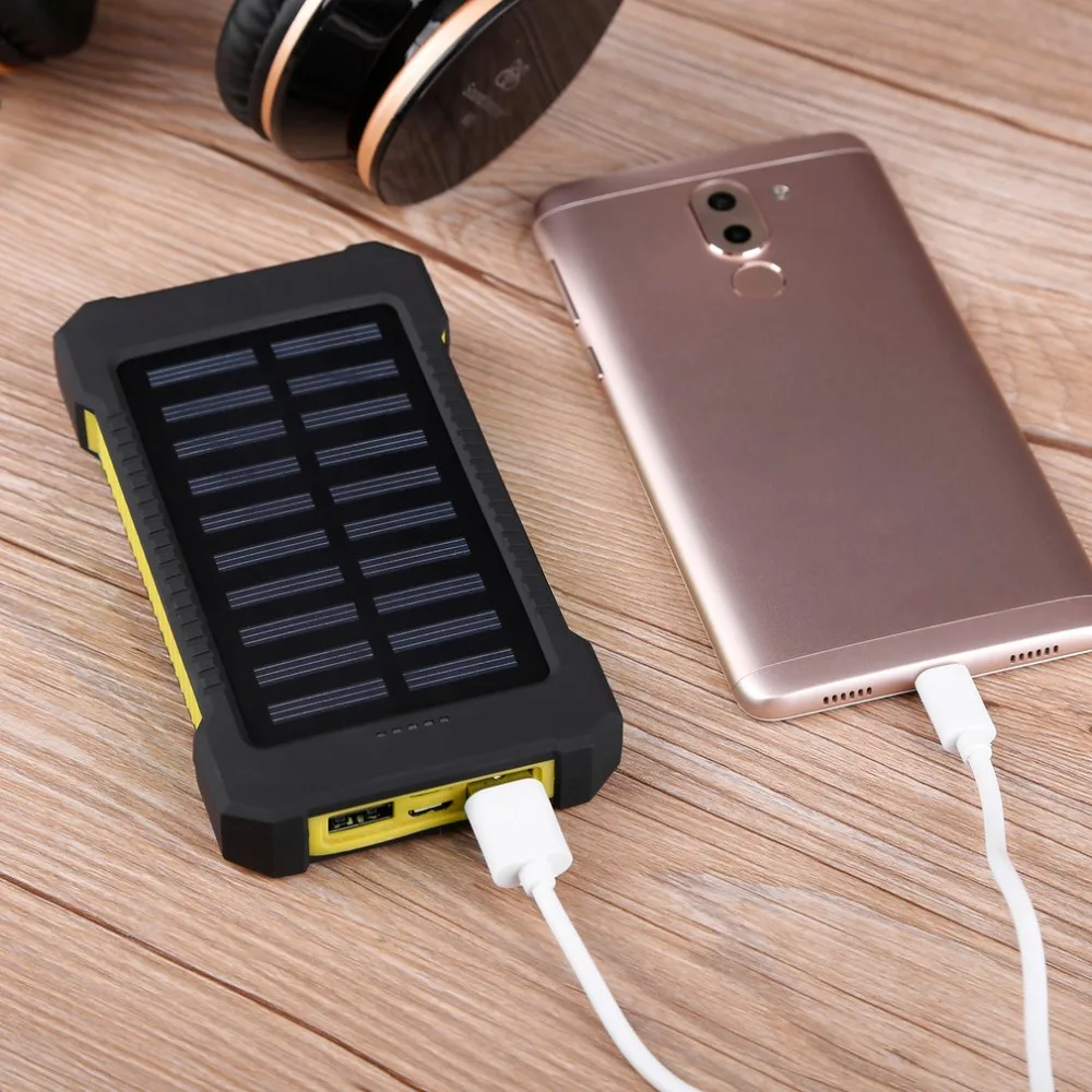 

Dual USB Solar Power Charger Waterproof 300000mAh Portable Solar Powered Dual USB Battery Power Bank for Outdoor Emergency