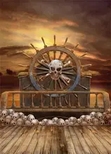 Laeacco Pirate Skull Dusk Board Photography Backgrounds Thin Vinyl Customized Photographic Backdrops Props For Photo Studio customized thin vinyl floral photography backdrops valentine photo backgrounds for photo studio background photophone