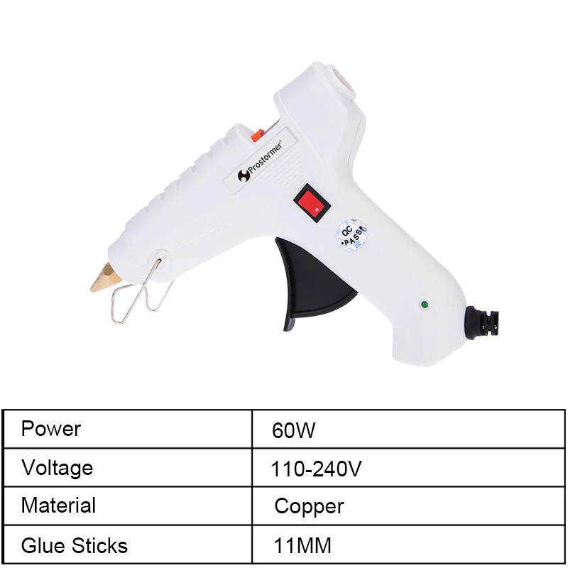 PROSTORMER горячего расплава клея пушка 7/11-ти миллиметровый клей-палочки 20 60 100 Вт 110-240(V) Промышленное использование мини Пистолеты ремонт тепла Температура инструмент