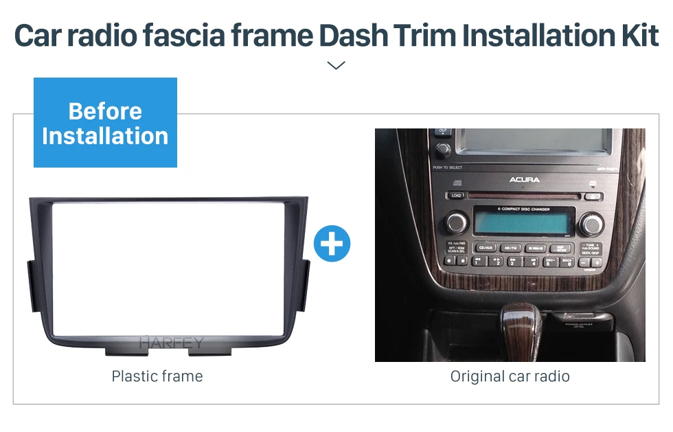 Harfey черный 2 Din автомагнитола аудио фасции отделка наборы для 2001-2006 ACURA MDX стерео Dash CD установочный комплект DVD gps рамка панель