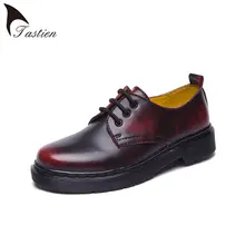 New Fashion Flats Shoes Women Genuine Leather Shoes Vintage Style 2017 Women Shoes Ankle Botas Hombres Zatapos Plus Size 6 Color