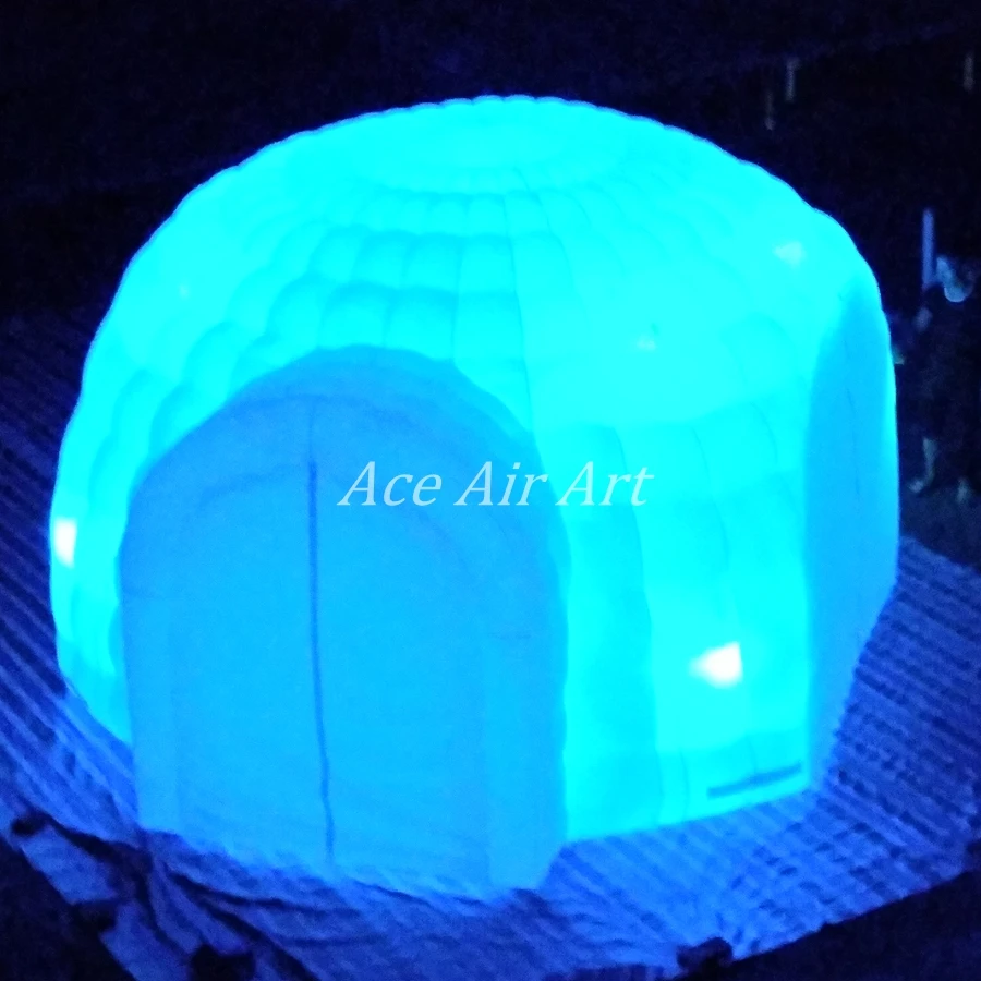 Led подсветкой надувной купол палатка, иглу шатер, крыши здания для рекламы и дисплей
