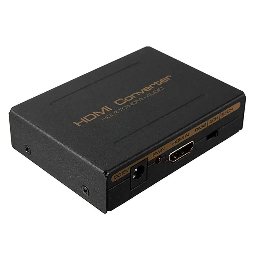 

1080P HDMI to HDMI Optical SPDIF + RCA L/R Extractor Converter Audio Splitter LED indication DC 5V Power US Plug