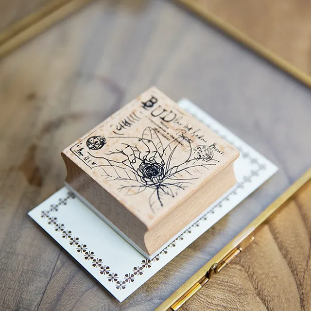 Aesthetic movement wood stamp DIY wooden rubber stamps for scrapbooking