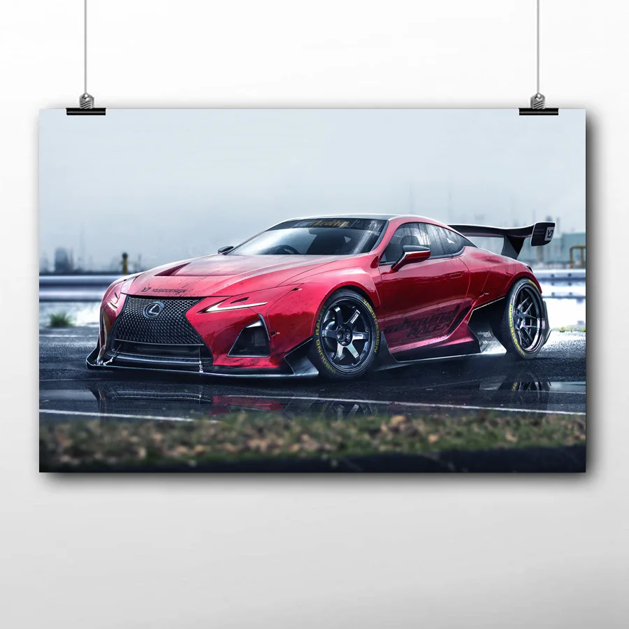 

HD Printed DIY framed painting lexus lc500 artwork Super Sport Car Canvas Wall Art Poster For Room Decor