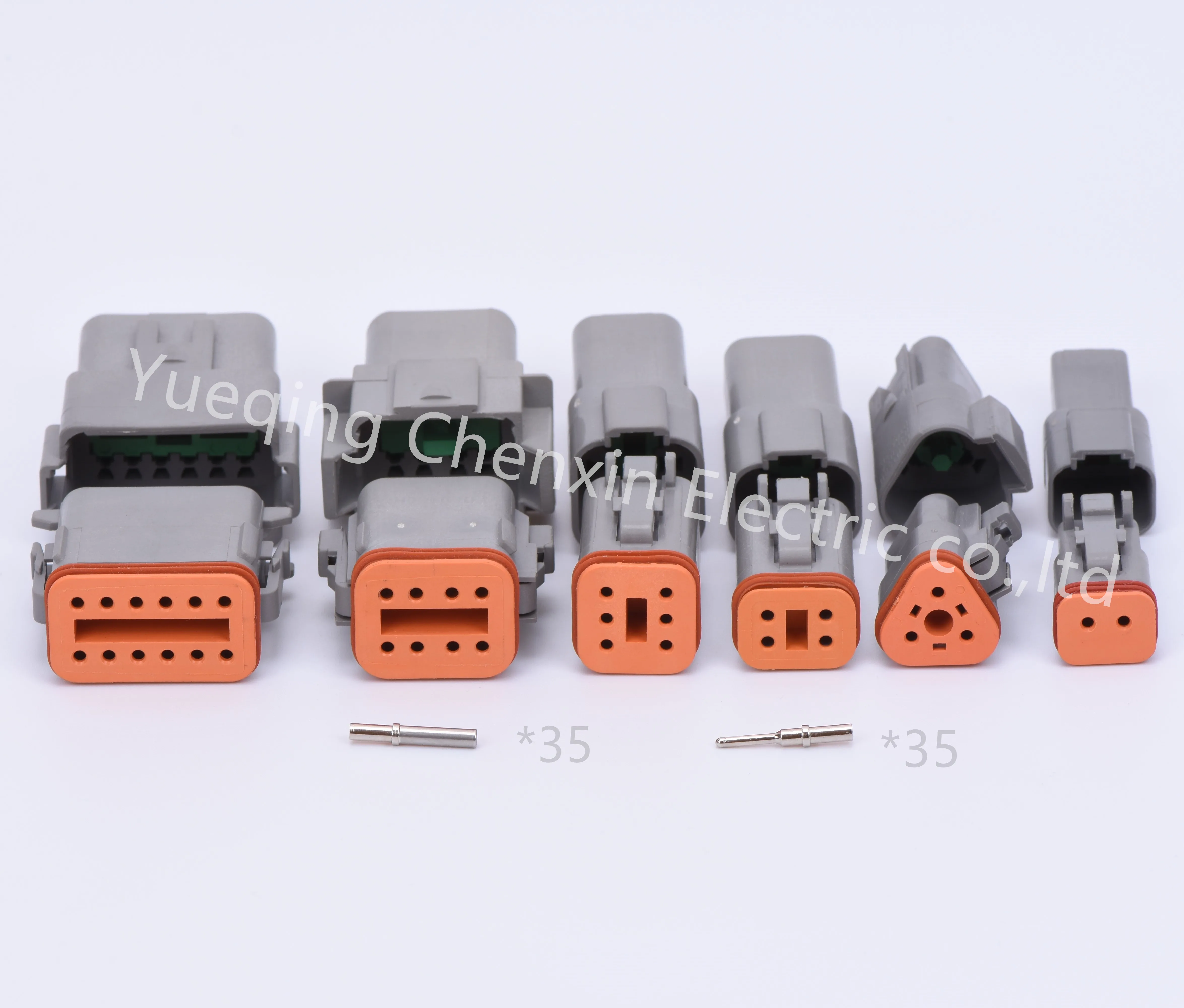 Gray 2 12 pin Car Waterproof Auto Connectors 1.6 male and female DT