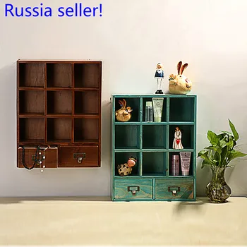 

Russia seller!Two color Household Woodiness Desktop Storage box DIY Jewelry Cosmetic Stationery Organizer Box choose