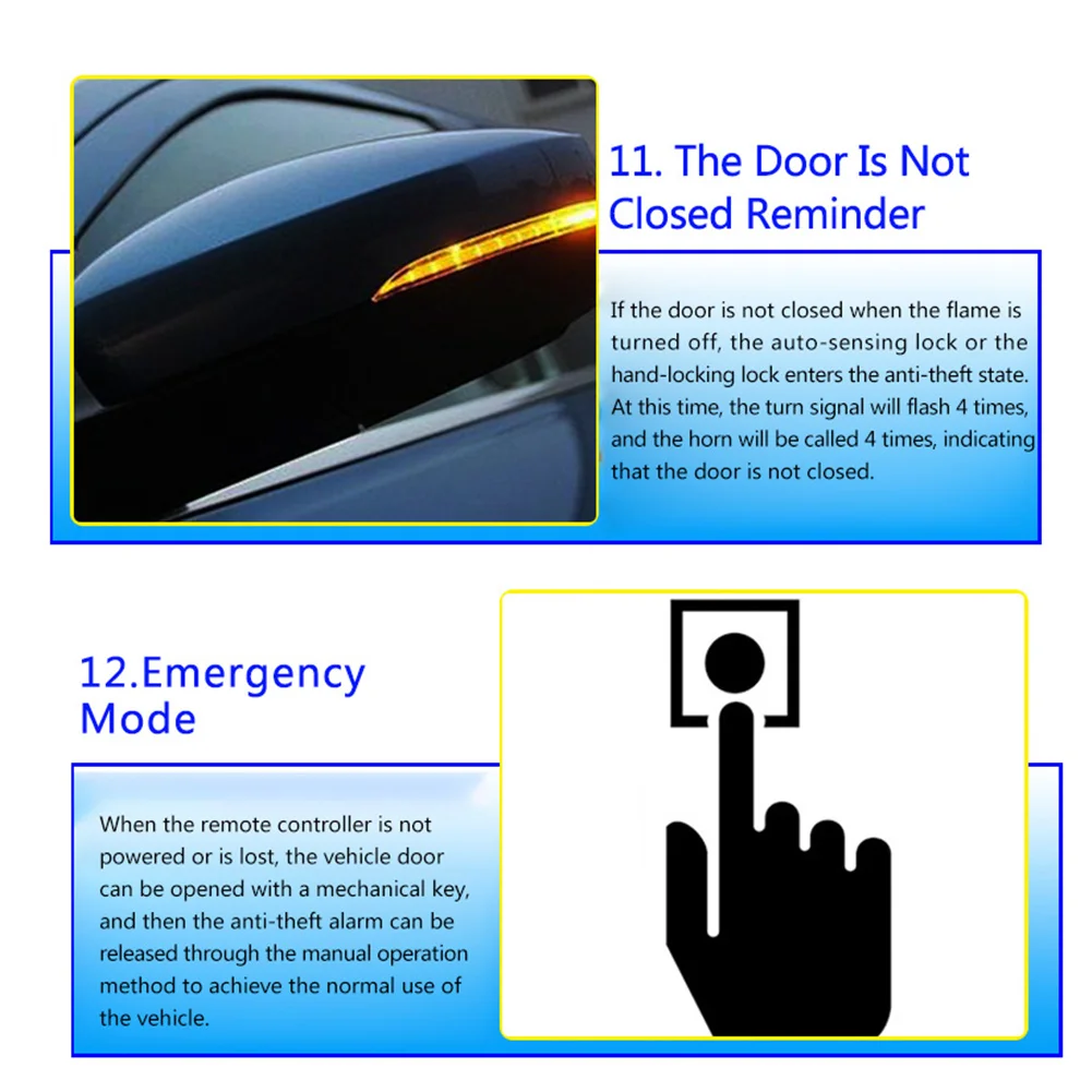 Auto Anti-theft Alarm Car Comfortable Keyless Entry One Button Start Remote Control System Automobile Car Accessories