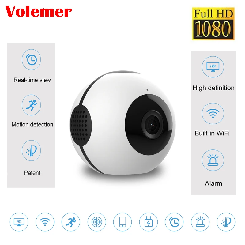 

Volemer Mini WiFi camera HD 720P Remote playback video small micro IP cam Motion Detection Night Vision Home Safe mini camcorder