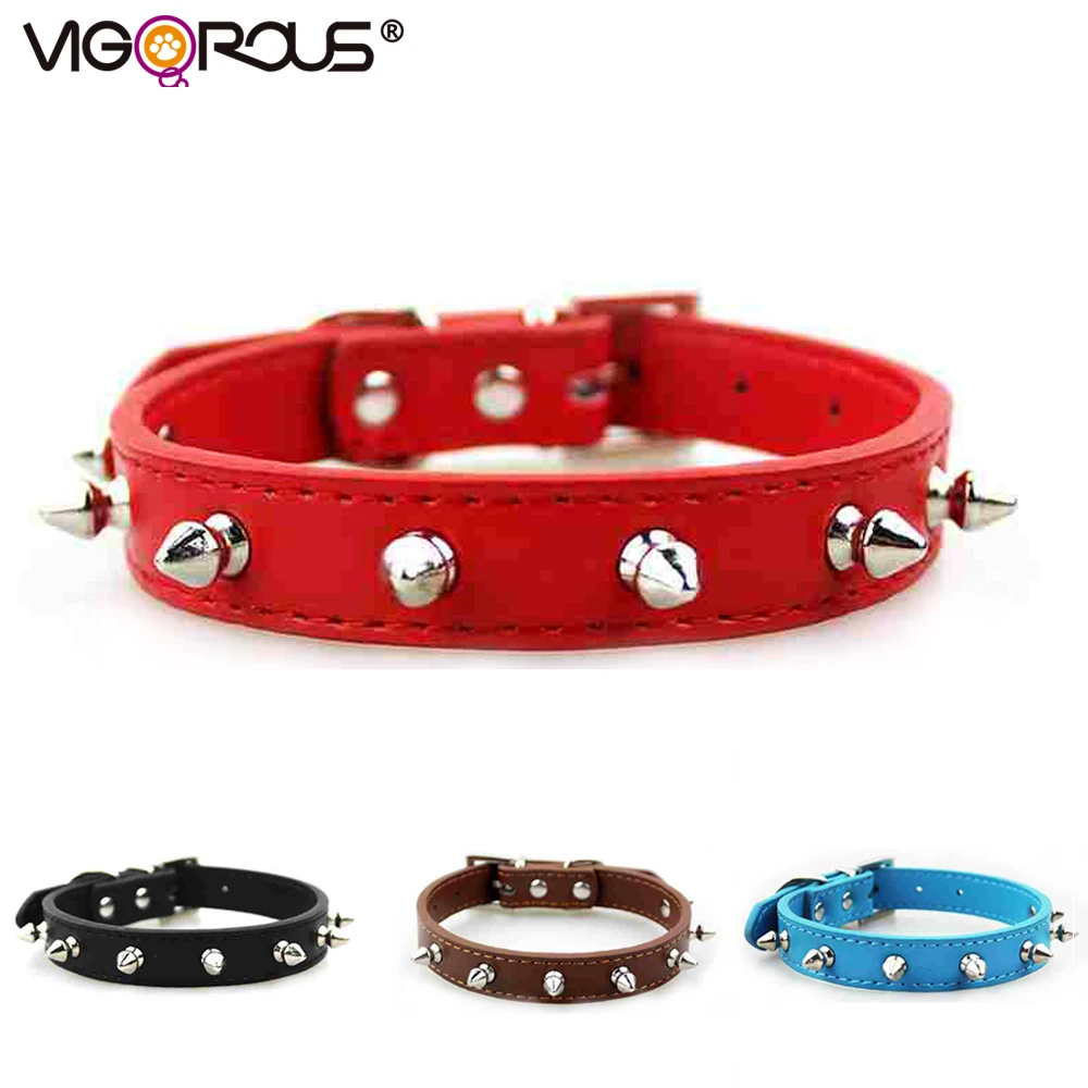 Punk Spiked Dog Collar Necklace Choker Retractable Harness Leash For