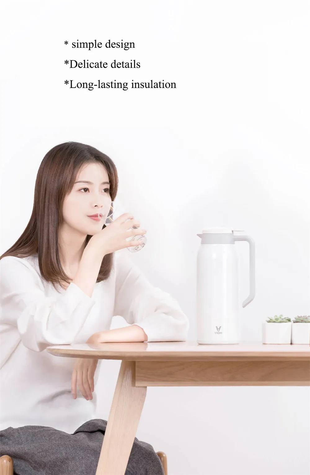 Xiaomi VIOMI 1.5L Thermo Mug Stainless Steel Vacuum Flask 24 Hours description image 2