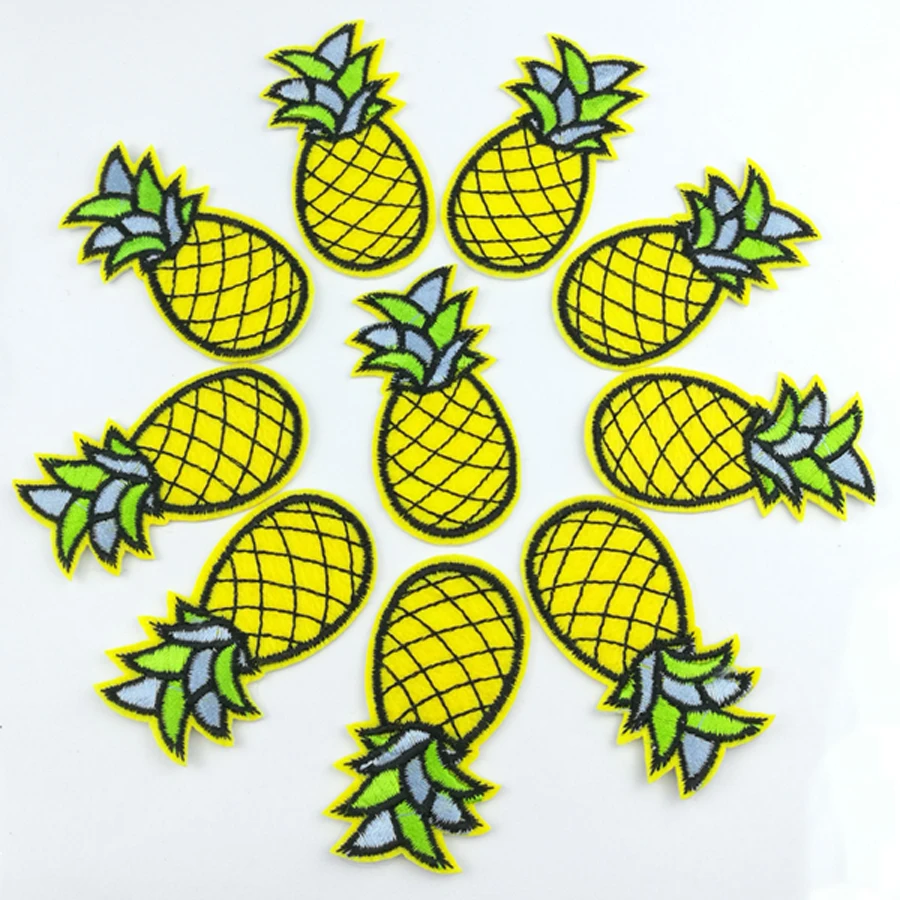 10pcs pineapple embroidery sewing on patch for clothing embroidered 10pcs pineapple embroidery sewing on patch for clothing embroidered