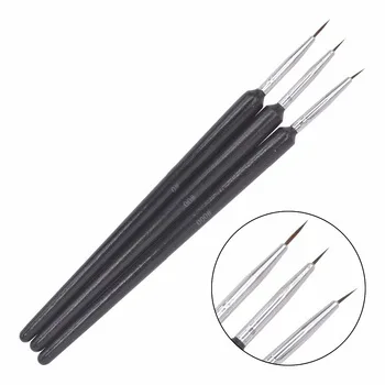 WUF 3PCS/1Set Kolinsky Acrylic Nail Brush Professional Brushes Nail Tools Fashion Nail Art Brush for Nails 14