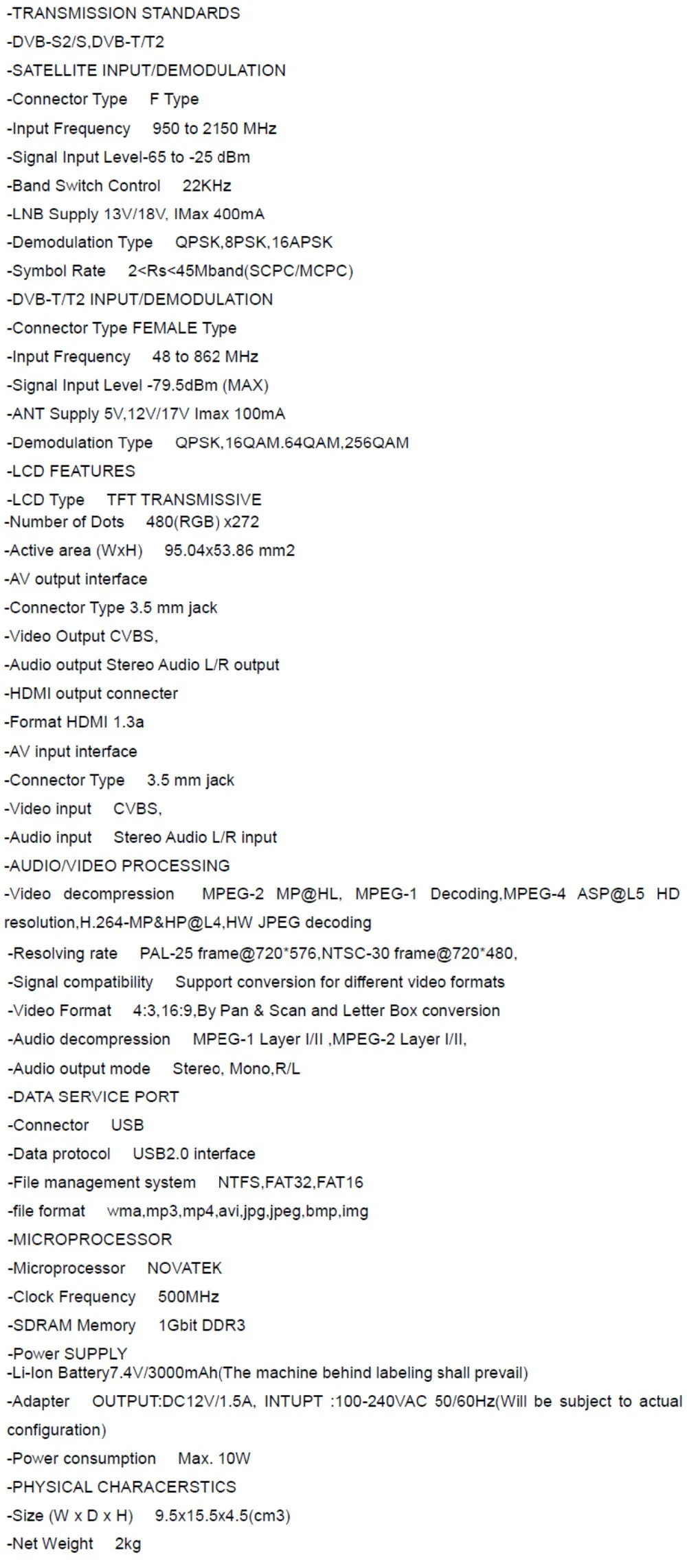 Satlink WS-6979 Features