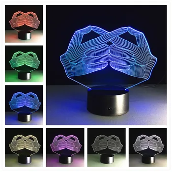 

Love And Abstraction 7 Color Changing 3d Lamp For Kids Toy Christmas Gifts Led 3D Night Light Luminaria De Mesa Table Lamps