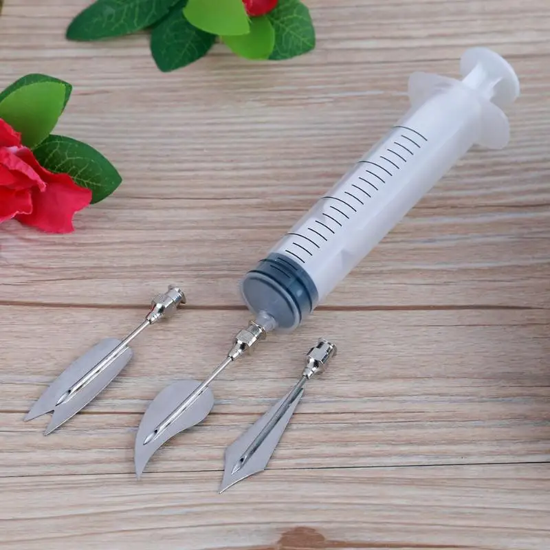 11pcs/Set DIY Flower Cake Gelatin Jelly Pudding Art Needles Jello Icing Piping Nozzles Cake Decoration Tips Bakeware Syringe Too