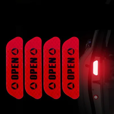 4pcs Автомобильные наклейки, универсальные Предупреждение ющие знаки безопасности, светоотражающая лента, авто экстерьер, мотоциклетный велосипедный шлем, супер кристаллическая решетка, отражающая - Цвет: 4pcs