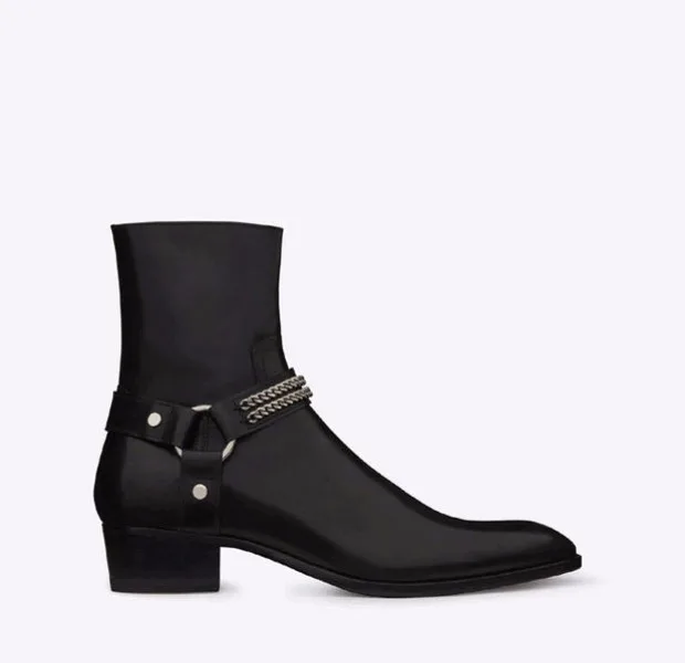 6 color men shoes luxury brand Chelsea mens western motorcycle boots