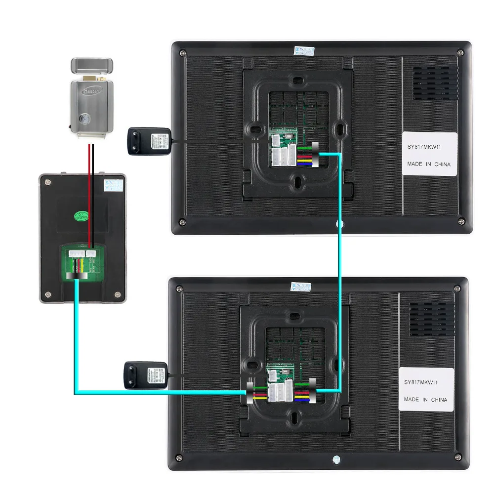 7 дюймов видео-телефон двери Дверные звонки Домофон Kit 1-Камера 2-монитор Ночное видение с ИК-HD 700TVL Камера