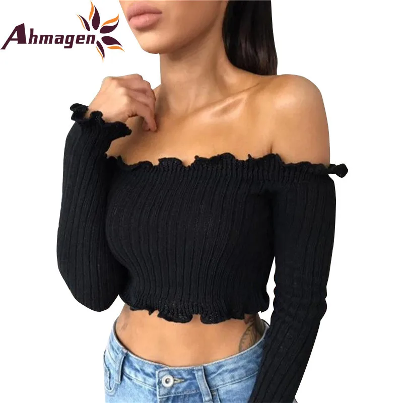 cropped shoulder t shirt
