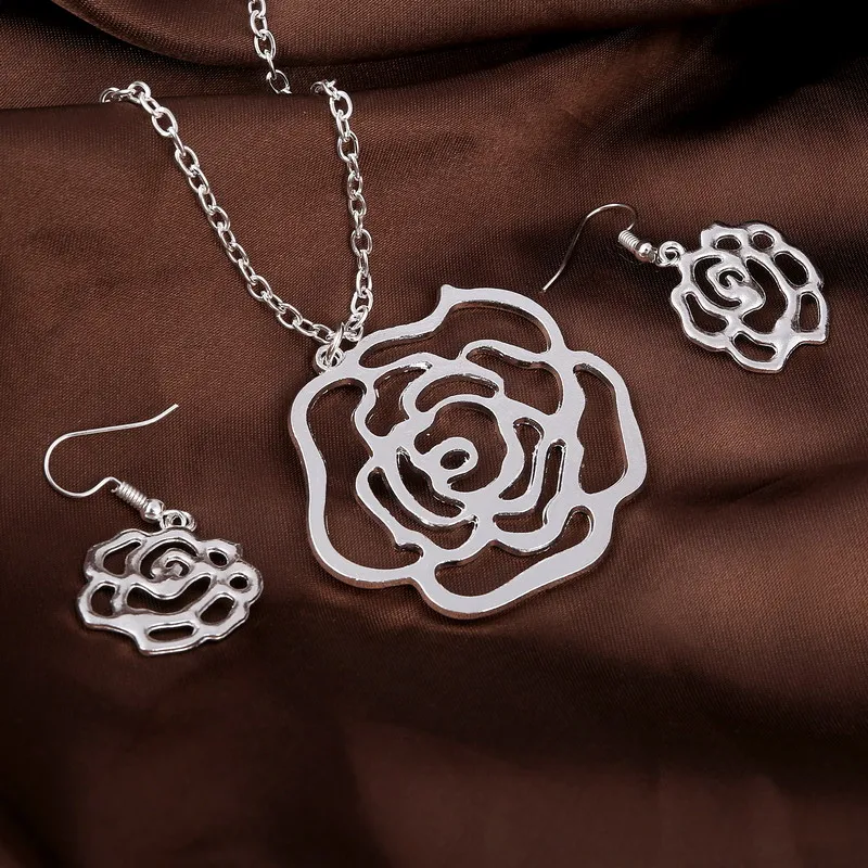 Комплект из колье и серёг в виде Розы|jewelry sets for women|designer jewelry setjewelry |