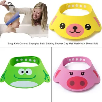 

PUDCOCO 2019 Newest Hot Baby Kids Home Useful Bou Girl Cartoon Shampoo Bath Bathing Shower Cap Hat Wash Hair Shield Soft