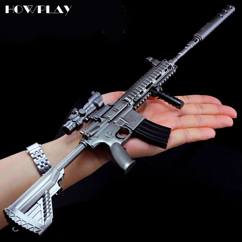 HowPlay PUBG брелок Металлический Игрушечный Пистолет QBZ95 SLR AKM винтовка Снайпер M416 M24 AWM