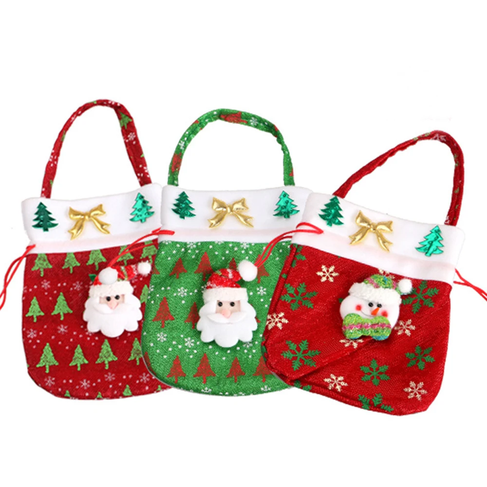 Рождественские подарочные пакеты, сумки Санта Клауса, коробка для конфет со снежинками, рождественские десертные пакеты для печенья, рождественские украшения, товары для дома
