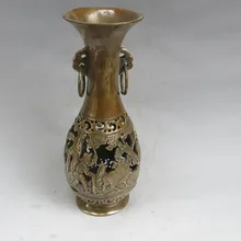 Редкая старая династия QingDynasty(QianLong: 1721-1786) Медная Ваза, Bucolic, лучшая коллекция и украшение