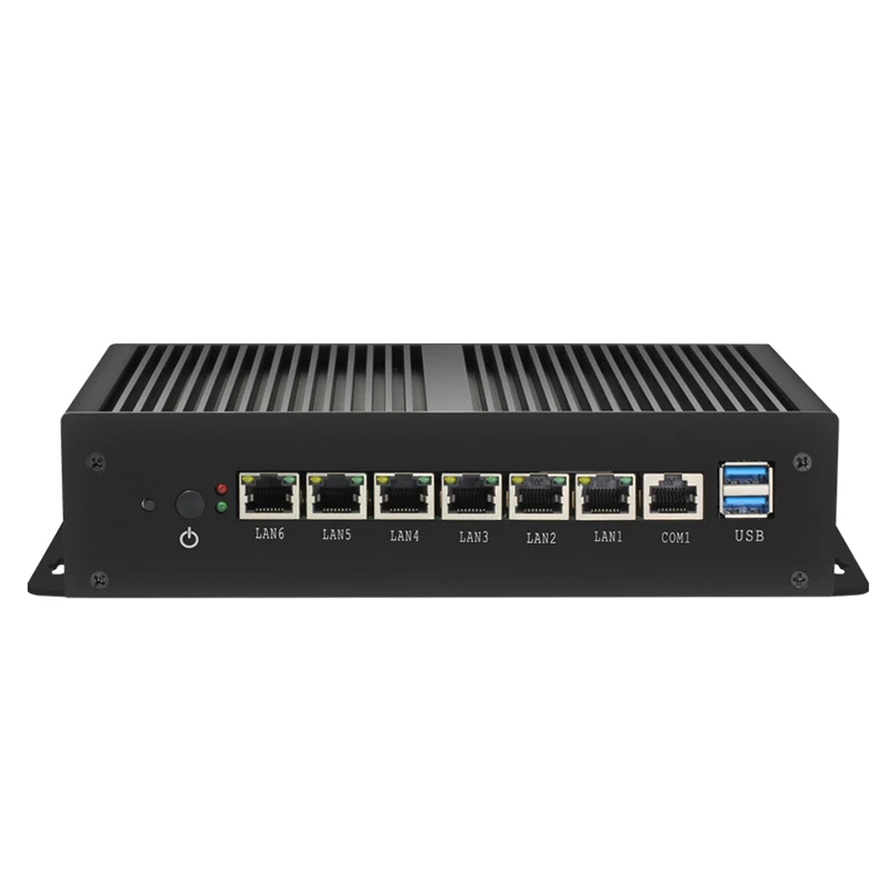 Безвентиляторный мини-ПК Intel Celeron 1037U 1007U 6 * Gigabit Ethernet LAN RJ45 консэл брандмауэр устройства безопасности мягкая маршрутизатор Pfsense рос