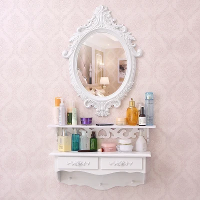 Европейский современный минималистичный маленькая квартира Мини Настенный туалетный столик зеркало Сад Туалетный столик в спальню - Цвет: 16