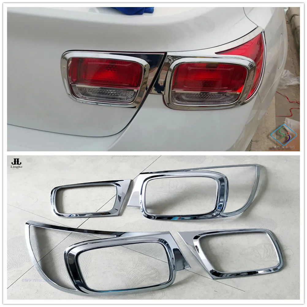 

4PCS Chrome Rear Tail Light Lamp Decor Cover Trim For Chevrolet Malibu 2013 2014 2015